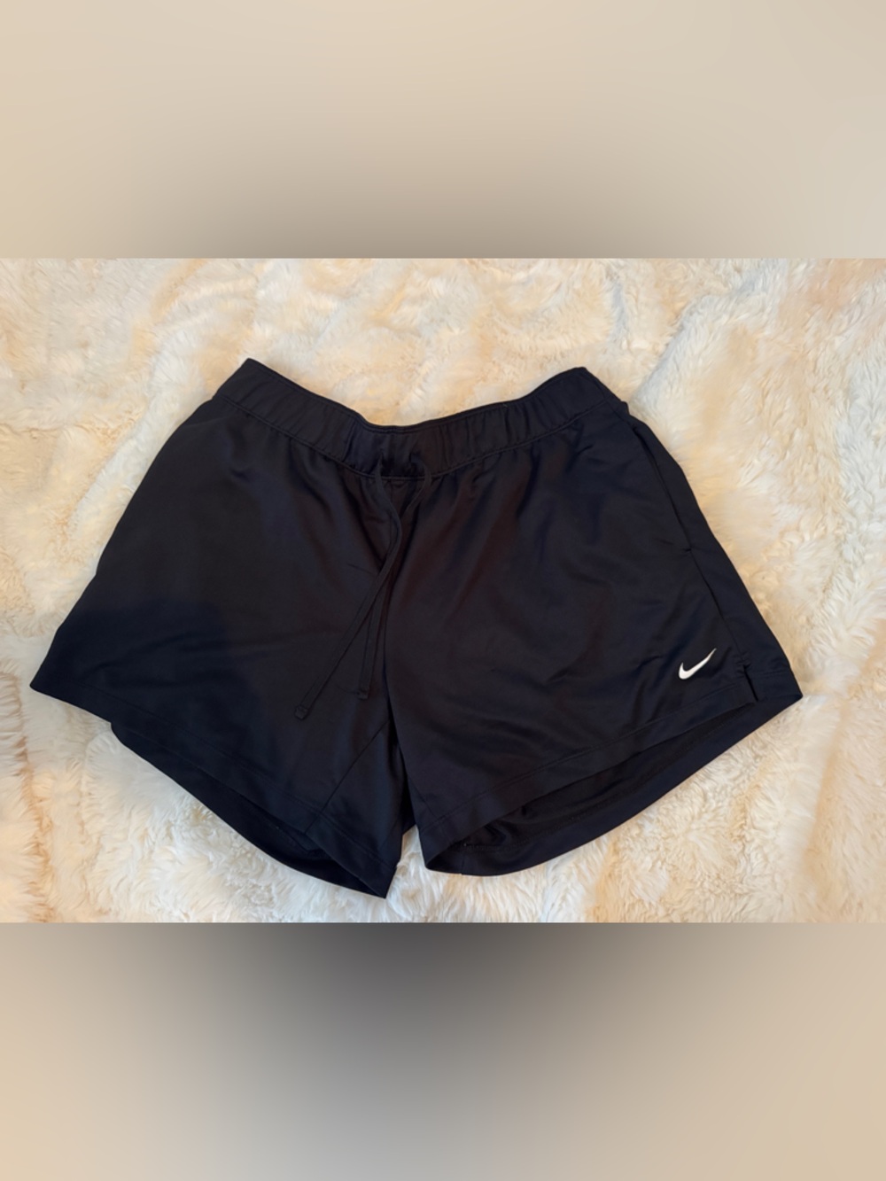 Nike Black Running Shorts with White Swoosh Accent